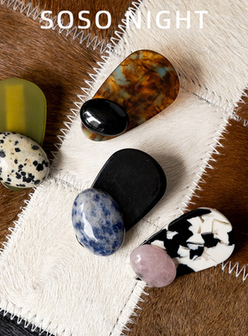 sosonight'调色盘'小众设计感醋酸发夹女法式侧边刘海夹鸭嘴夹子