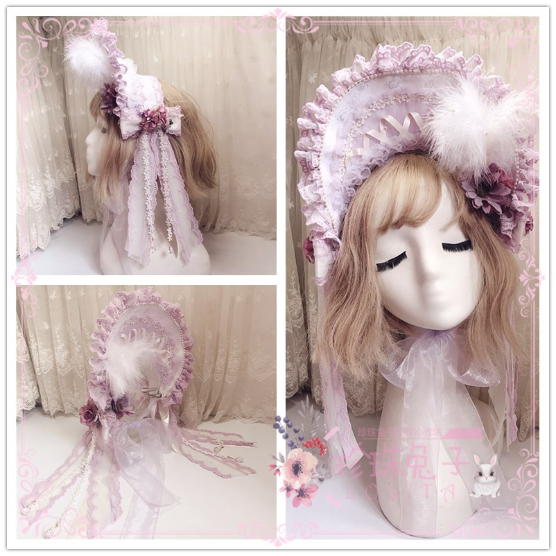 DIY原创手作蕾丝羽毛蝴蝶结蔷薇