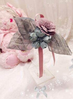 原创手作风胸针多色边夹