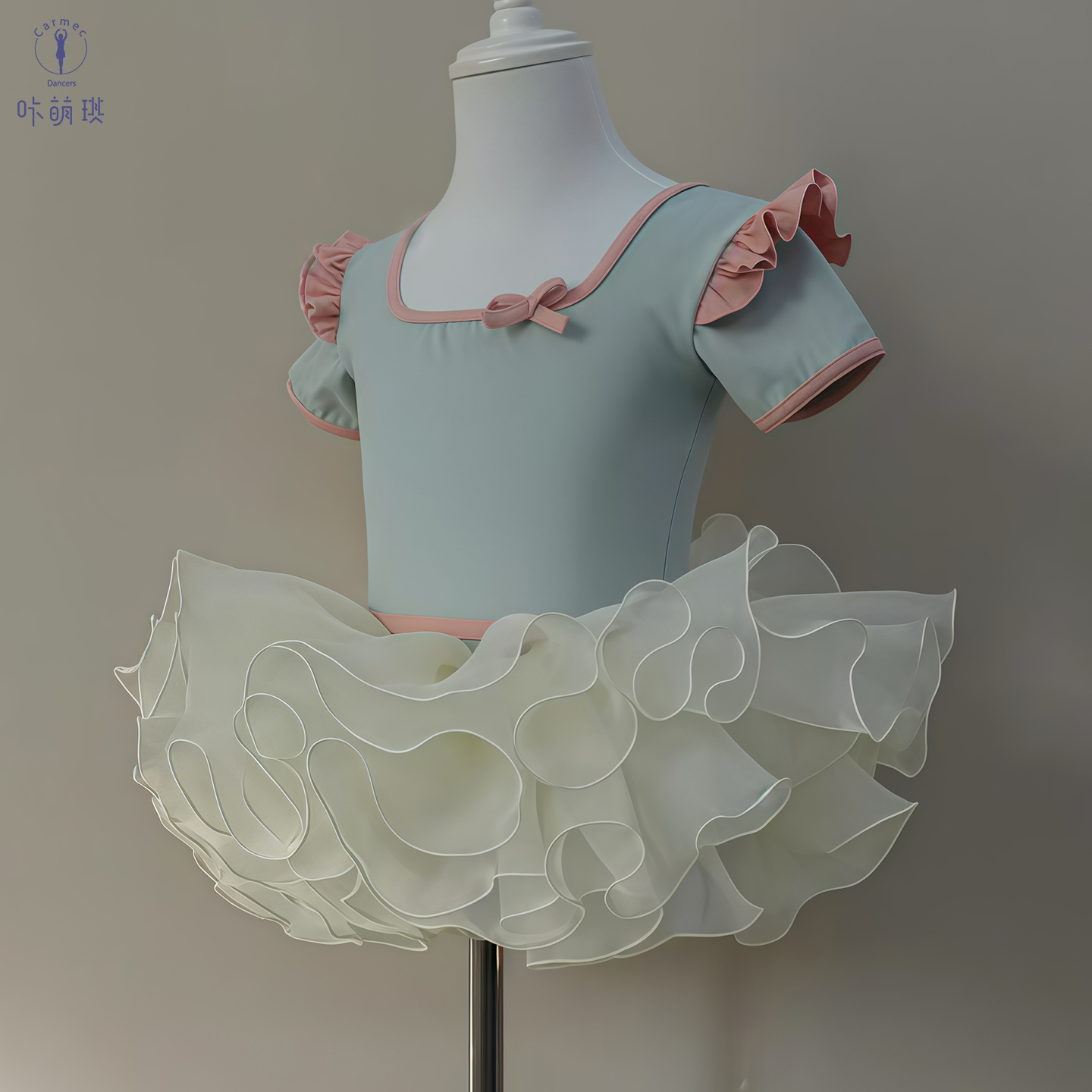 儿童舞蹈服女童新款短袖芭蕾舞练功服女体操服中国舞演出分体纱裙