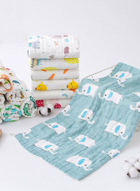 2条装六层纱布高密婴儿大毛巾成人毛巾全棉纱布婴儿洗澡巾32*72cm