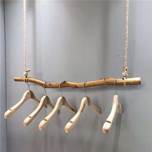 服装店展示架麻绳树枝悬挂架