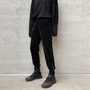 B251A2022春暗黑系脚口侧拉链灯芯绒显瘦休闲 长裤,男装休闲裤,天晨