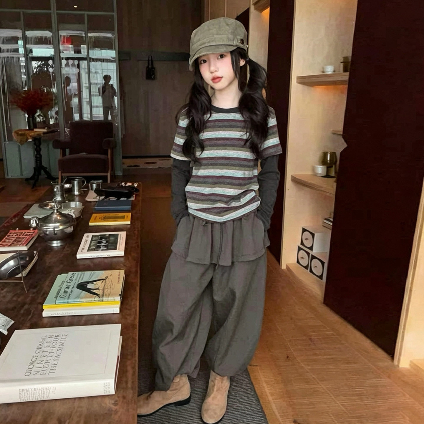 女童秋装套装2026新款儿童假两件