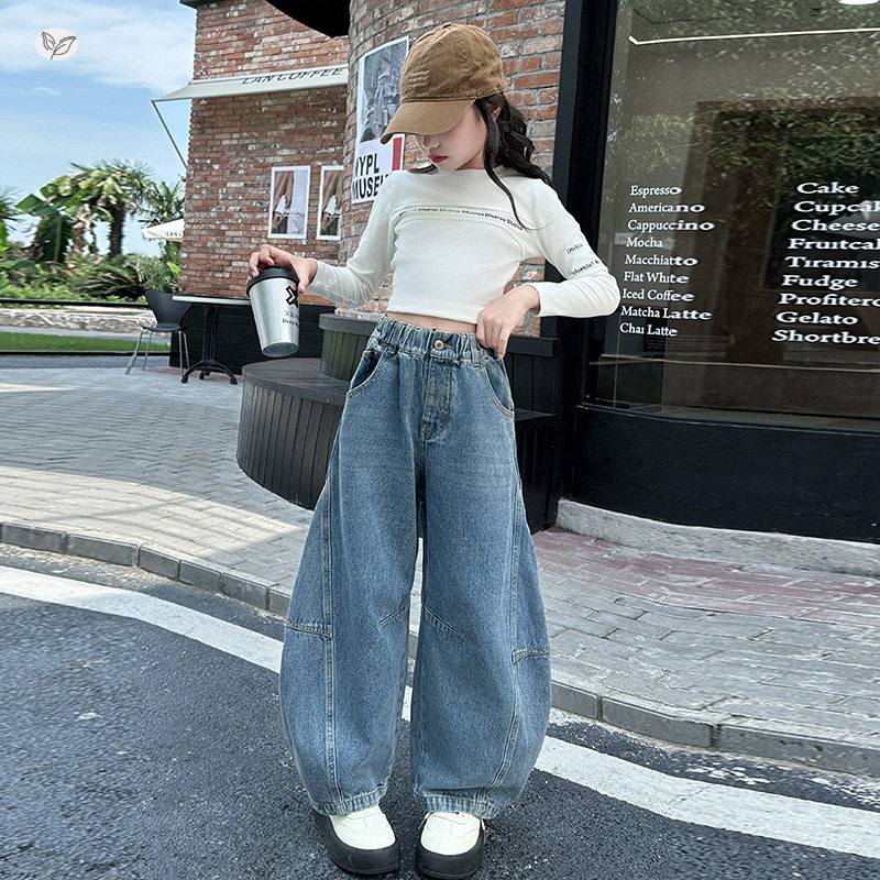 女童牛仔裤春秋款2026新款儿童秋