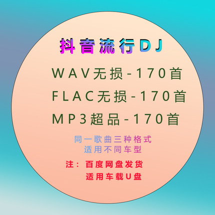 网盘发货-抖音DJ流行歌曲下载新歌车载无损WAV+FLAC+MP3(14.8G）