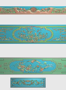 锦绣牡丹床精雕图浮雕雕刻图国色天香花鸟大床精品花开富贵如意套