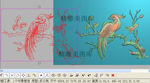 鸟松树精雕图檀雕花鸟新款凤凰木雕图精品门板花鸟孔雀灰度浮雕图
