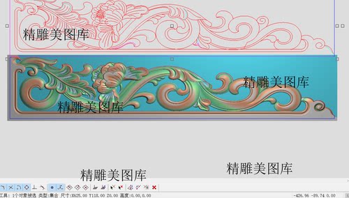 洋花三角浮雕图木雕石雕灰度图精雕图夹花扬花柱洋花角花625-118