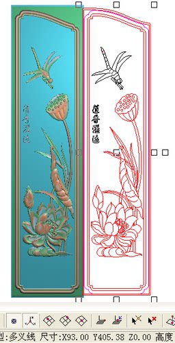 床边蜻蜓精雕图荷花边板精品莲花木雕灰度图莲香溢远花鸟浮雕图