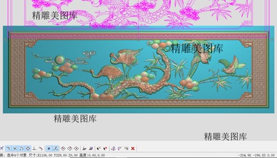 花鸟背板灰度图仙鹤木雕