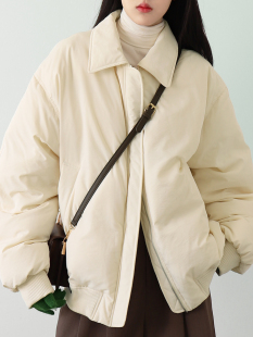 HAVERICE饭馆 云朵奶黄包 冬季新款清新学院风短款白鸭绒羽绒服女