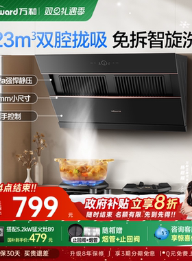[政府补贴]万和小双翼家用厨房大吸力侧吸式烟机抽油烟机525PRO