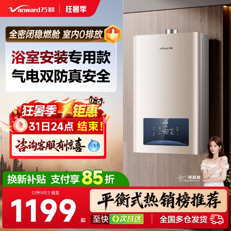 万和平衡式燃气热水器家恒温用浴室安装洗澡天然气液化气官方WE3 和化实拍商品图