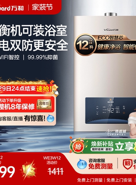 [焕新补贴]万和家用天然液化气室内安装恒温平衡式燃气热水器WE3