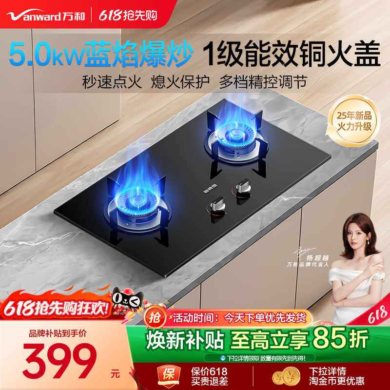 [品牌补贴]万和梅赛思燃气灶煤气家用双灶天然气液化气台嵌灶具X1