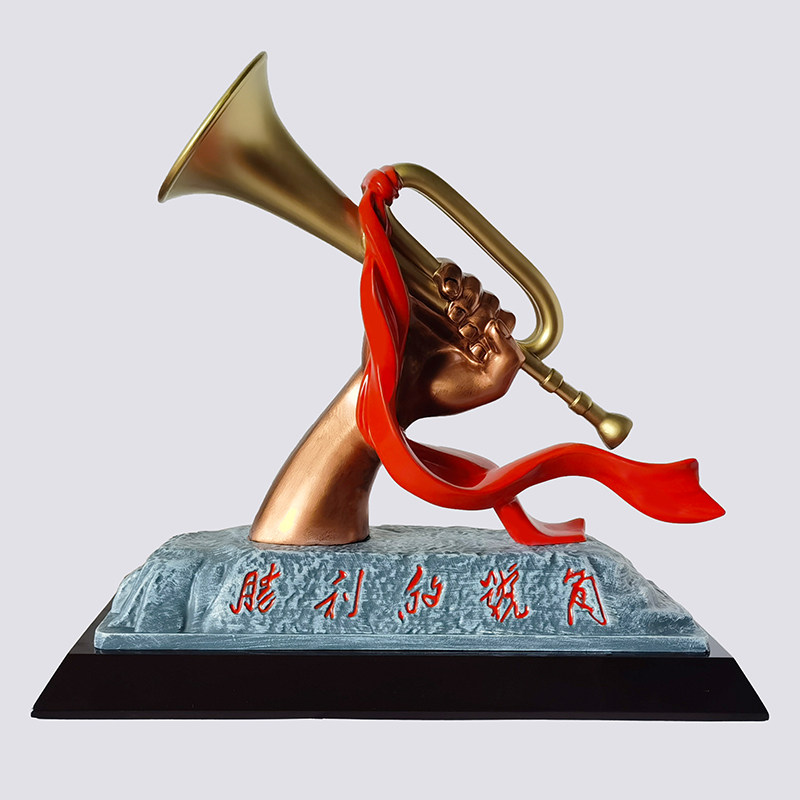 胜利的号角桌面摆件冲锋号雕塑井冈山纪念红色旅游收藏大号礼盒装