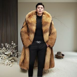 外套大衣 男女同款 海宁2025新款 仿貂子毛皮草连帽加厚皮毛一体长款