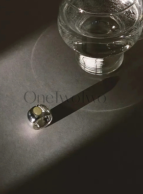 Ragbag北欧高抛光蜂蜜色纯银戒指