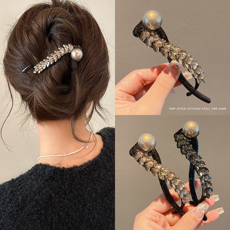 拉福抓夹水钻发夹后脑勺盘发发卡