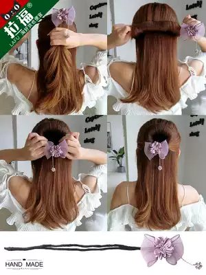 Gball head rhinestone flower curler Molder Korean headdress variable fluffy fluffy flower head lazy tie hair accessories