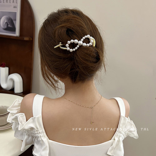 拉福发夹珍珠韩国盘发抓夹扭扭夹