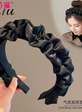 黑色发箍女款2025新款高颅顶发带洗脸头箍秋冬宽边压发卡发捆头饰