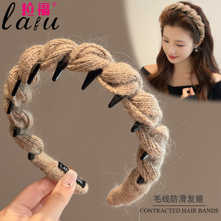 秋冬针织毛线发箍女款 高颅顶发带洗脸专用头箍压发卡头饰 2025新款