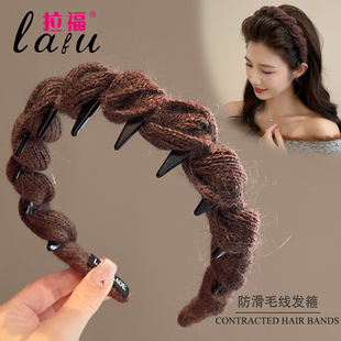秋冬毛线发箍女款 高颅顶发带洗脸专用头箍压发卡发捆头饰 2025新款