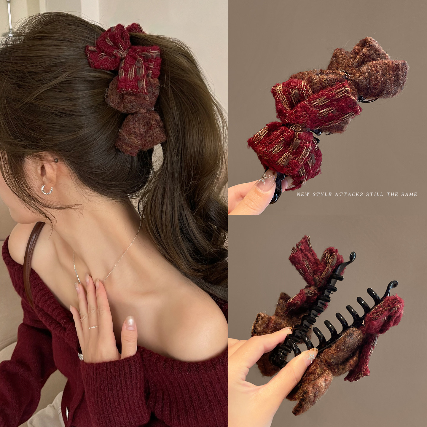 毛线蝴蝶结香蕉夹大号发夹女2026新款马尾抓夹后脑勺竖夹发卡头饰,饰品/流行首饰/时尚饰品新,发饰,淘宝优惠券,粉丝福利购,淘宝优惠卷