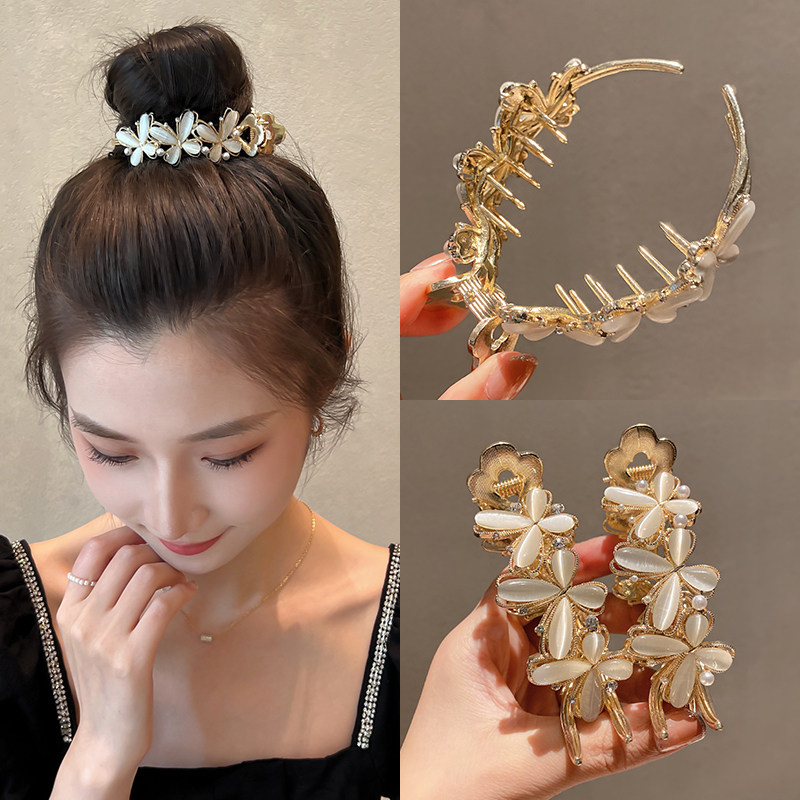 拉福抓夹金属珍珠韩国高马尾发夹