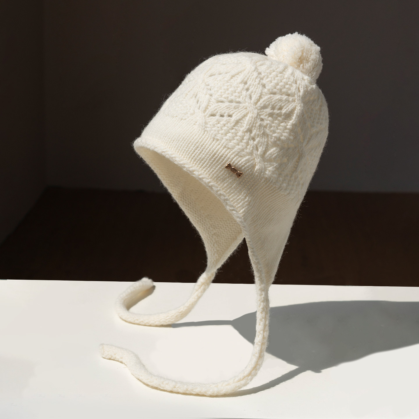 疯帽子 韩版纯羊毛帽子花纹针织帽女甜美毛球护耳帽逛街 2026年新,服饰配件/皮带/帽子/围巾,帽子,淘宝优惠券,粉丝福利购,淘宝优惠卷