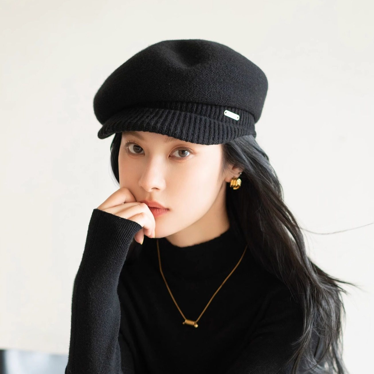 疯帽子羊毛显脸小报童帽秋冬