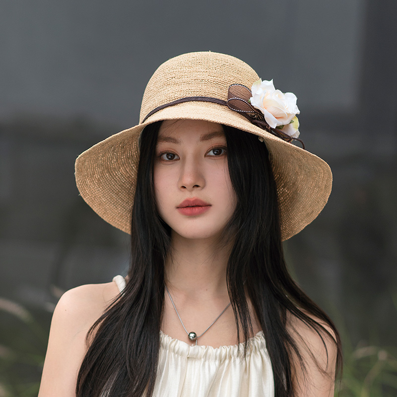 疯帽子渔夫帽海边休闲女夏花朵