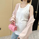 孕妇莫代尔螺纹吊带背心防走光褶皱收腰无袖 T恤内搭外穿休闲显瘦