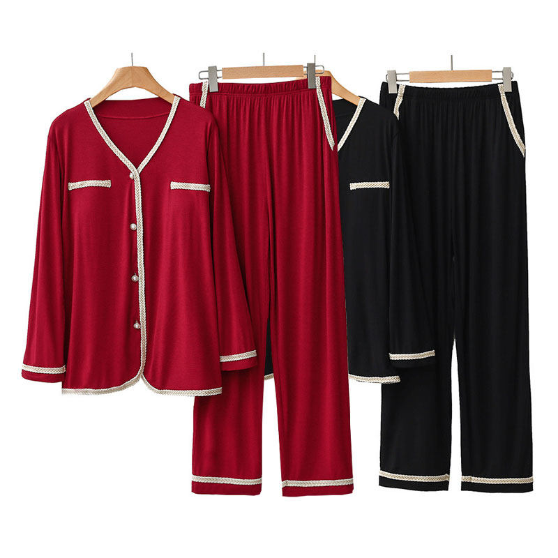 女莫代尔小香风带胸垫睡衣长袖长裤家居服套装免穿文胸孕妇月子服,女士内衣/男士内衣/家居服,睡衣/家居服套装,淘宝优惠券,粉丝福利购,淘宝优惠卷