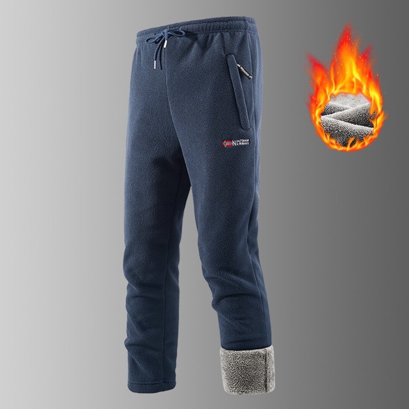 【挪威出口】北欧男士抓绒摇粒绒羊羔绒裤子情侣加厚冬季保暖卫裤