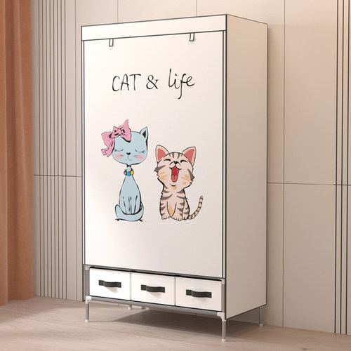 简易衣柜出租房结实耐用学生宿舍布衣柜家用卧室经济型收纳挂衣橱