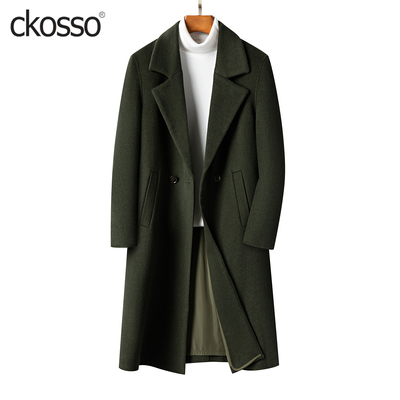 高端双面呢大衣男中长款毛呢外套