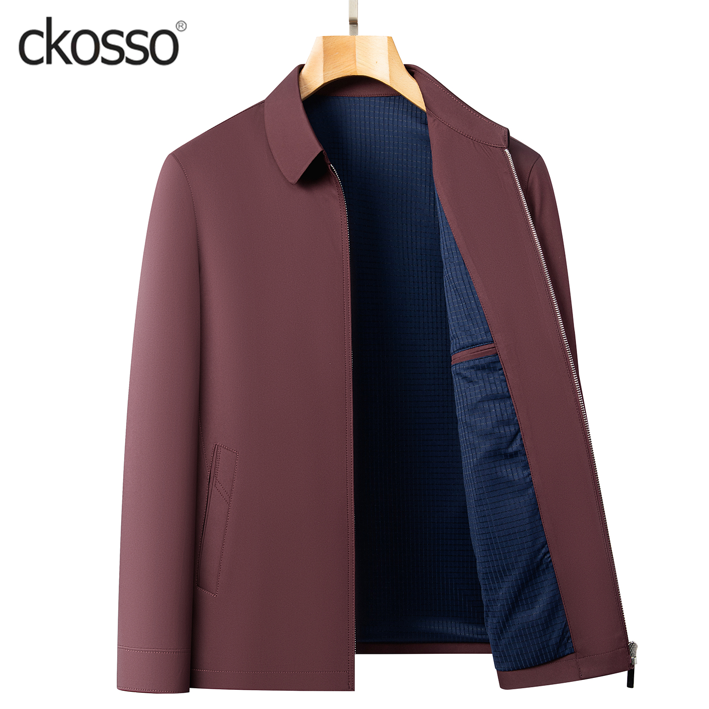 高端休闲外套男装常规款翻领夹克