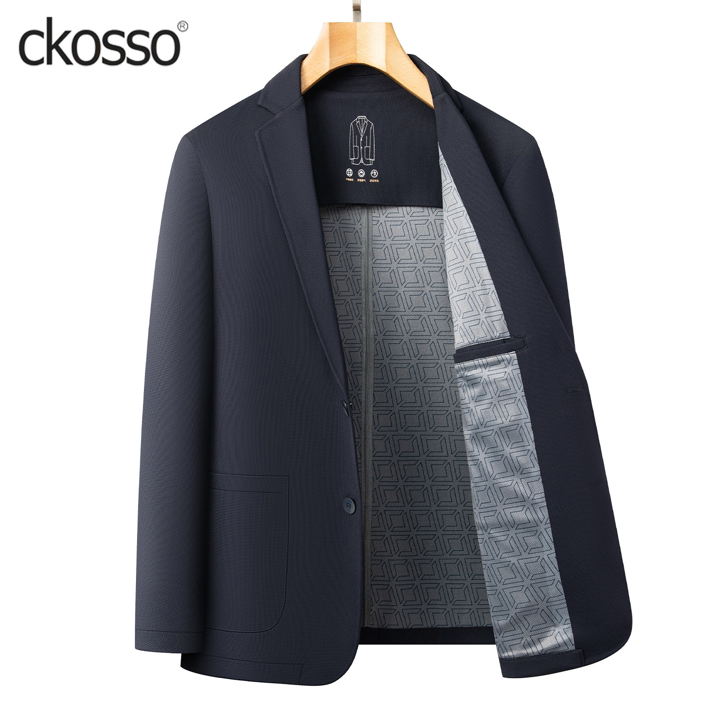 时尚流行男装外套常规款纯色高品质西服领2025新款休闲便服单西装