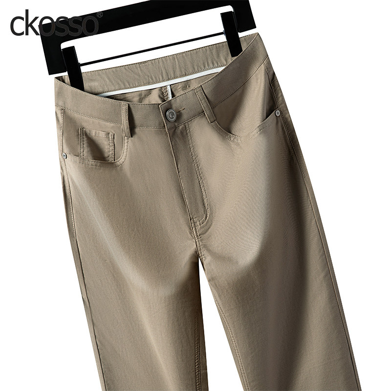 新疆棉休闲男裤卡其薄款透气舒适流行时尚长裤子夏季新款高端西裤