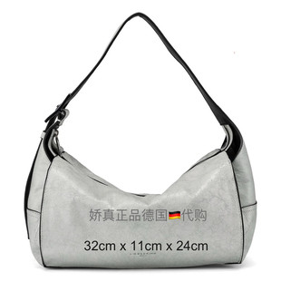 德国代购LIEBESKIND25秋冬新款HOBO炸裂纹皮革单肩腋下包M号