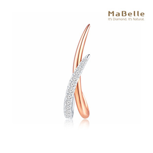 MaBelle/玛贝尔18K红白金 时尚款钻石单边耳钉 个性独特 送女友