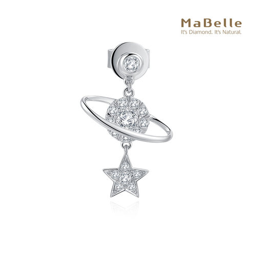 玛贝尔钻石单边耳钉18K白金