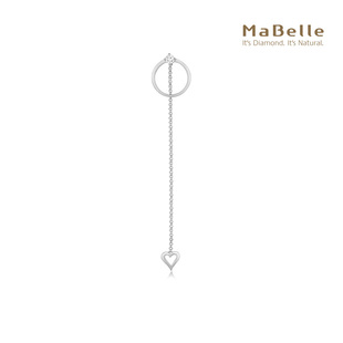 MaBelle/玛贝尔18K白金 心动系列 垂坠款钻石单边耳钉（单只）