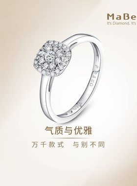 18K白金钻石戒指一克拉效果