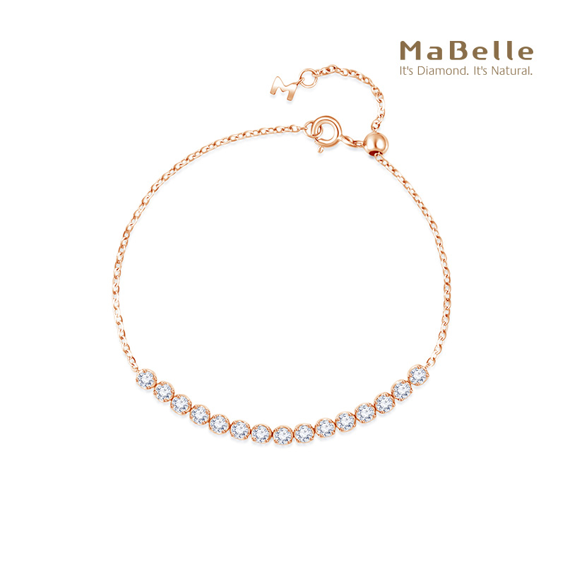 18K金半圈排钻钻石手链玛贝尔