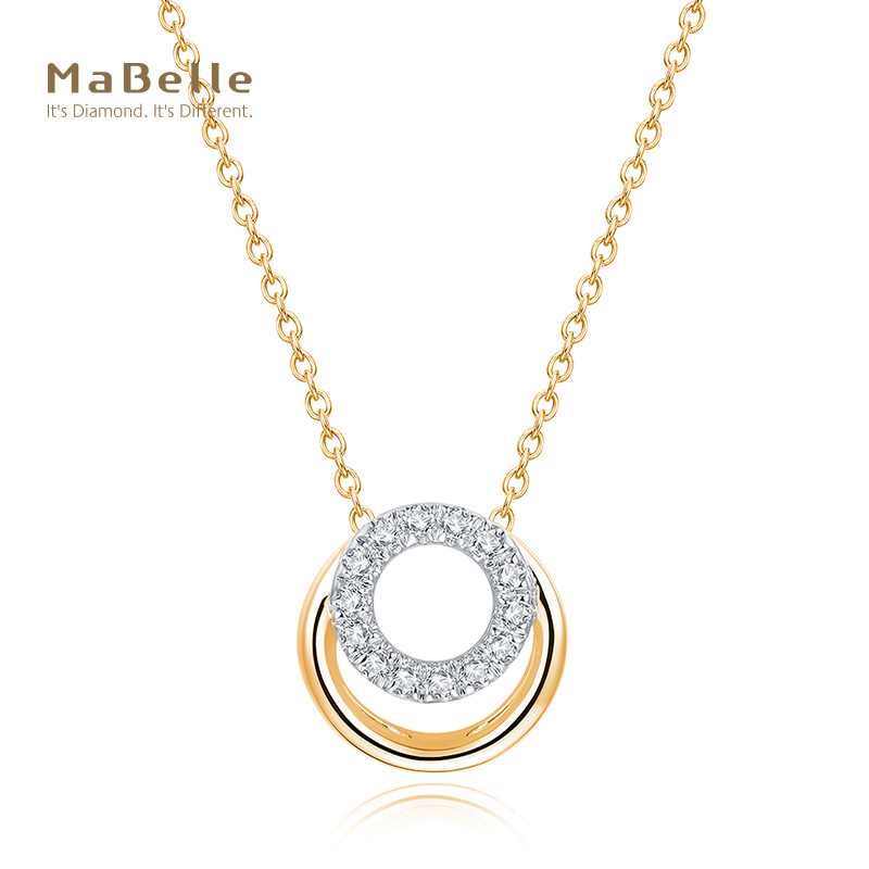 MaBelle/玛贝尔18K黄金  钻石吊坠 4分钻