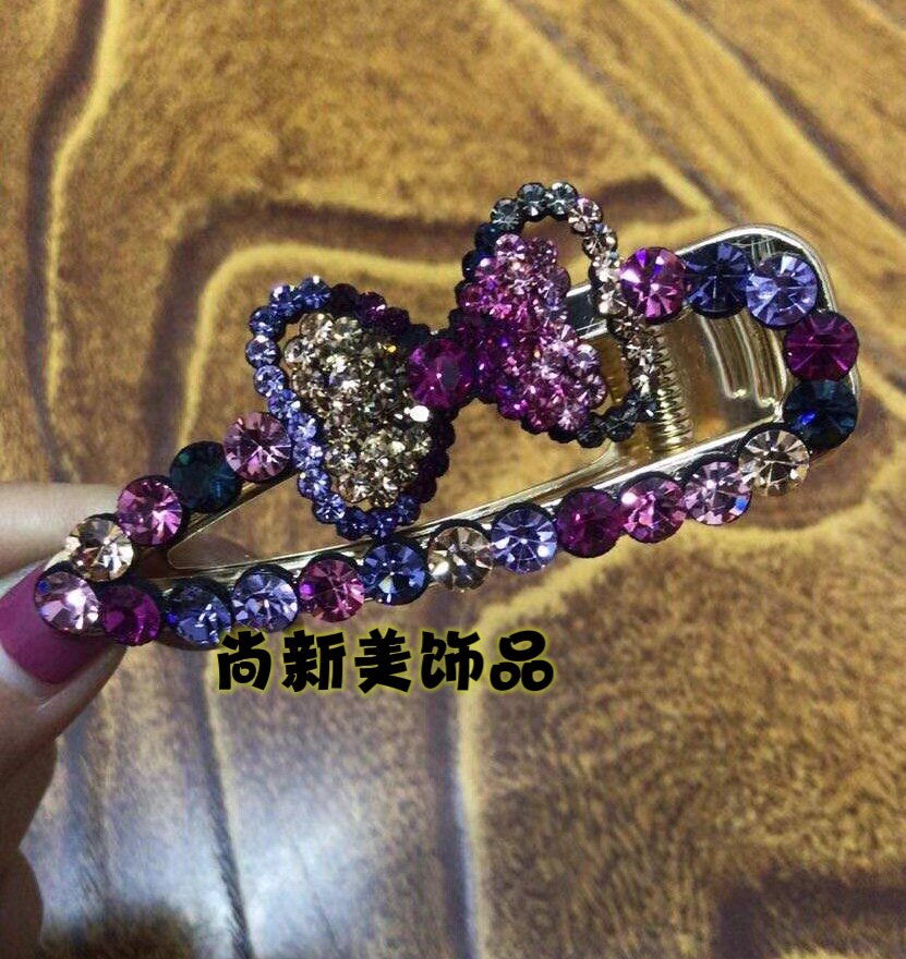 原创设计新款BB夹发饰韩版精致施家进口钻边夹甜美侧夹顶夹蝴蝶夹